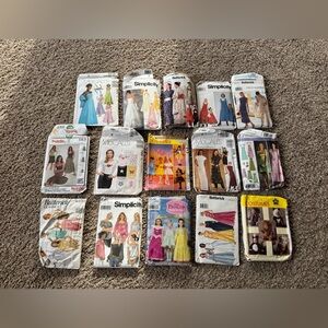 Lot Of 15 Vintage Sewing Patterns McCall’s Simplicity Burda Costumes